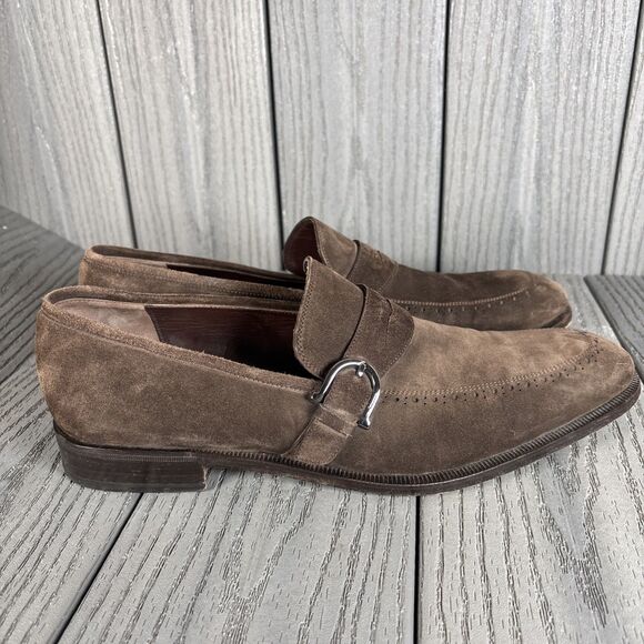 Salvatore Ferragamo Men\'s Suede Monk Strap Loafers Brown 9.5 D UG42220 Italy main image 11